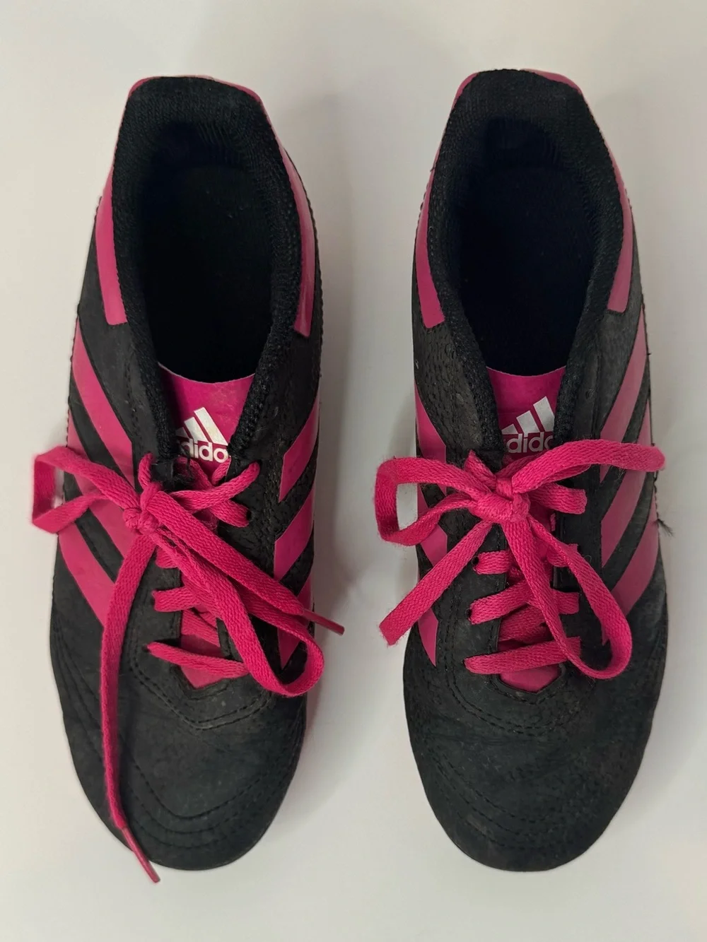 adidas Black and Pink Soccer Youth Cleats